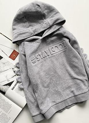 Серая кофта с капюшоном зуди детское 3-4