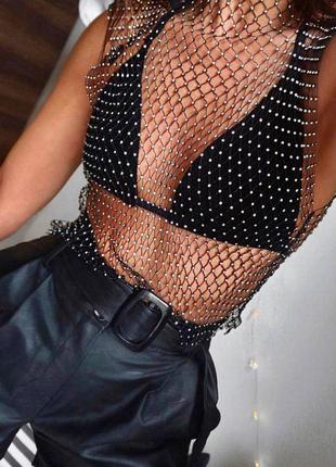 Топ с мерцающими кристаллами