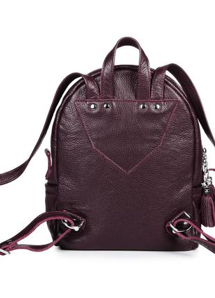 Женские кожаный рюкзак greta виноградный3 фото