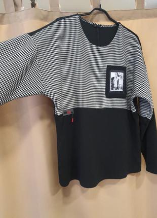 Кофта блузка свитшот большой размер3 фото