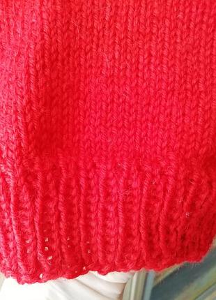 Свитер новогодний hand made oversize шерсть 5