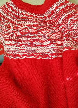 Свитер новогодний hand made oversize шерсть 7