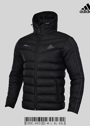 Зимняя мужская куртка пуховик с капюшоном adidas