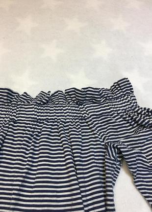 Модная кофта лонгслив блузка с открытыми плечами в полоску3 фото