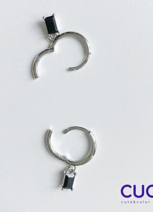 Серебрянные сережки с цирконом4 фото