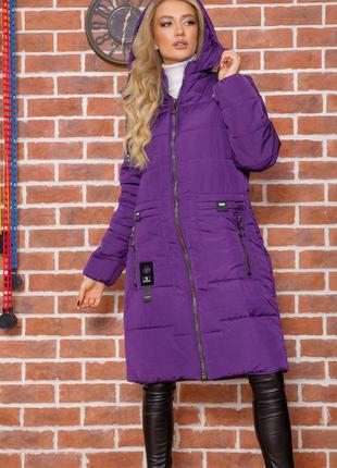 Новинка!!фиолетовый цвет куртка осень зима удлинённая миди цвета!!2 фото