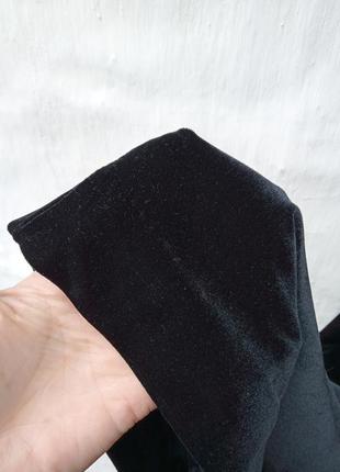 Модні чорні широкі базові оксамитові вилюрові штани m&s 🔥7 фото
