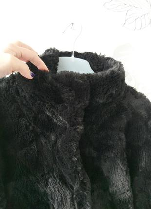 Чёрная шуба шубка еко искуственный мех меховое пальто4 фото