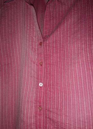 Бледно-розовая блуза в белую полоску v-вырез m/xl3 фото