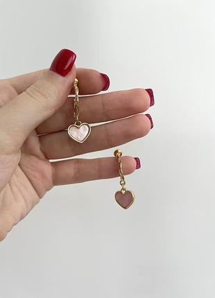 Нові милі сережки з сердечками