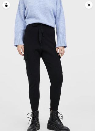 Черные брюки с карманами stradivarius 🖤1 фото