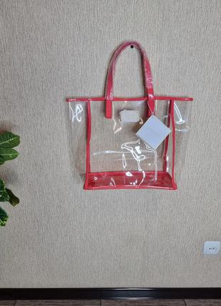 Стильна прозора сумка, сумка-шопер, пляжна сумка michael kors, оригінал, нова1 фото