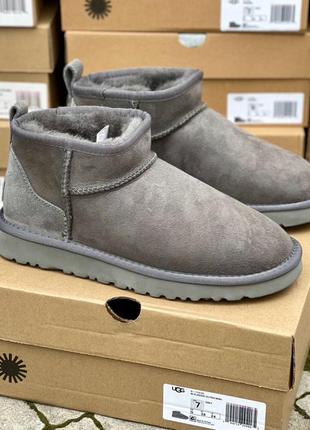 Зимние угги ugg ultra mini grey