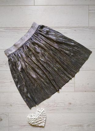 Серебряная мерцающая юбка от h&m образ на новый год1 фото