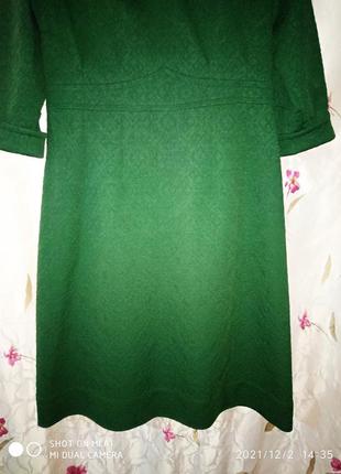Винтажное кремпленовое  зелёное платье / платье винтажное зелёное6 фото