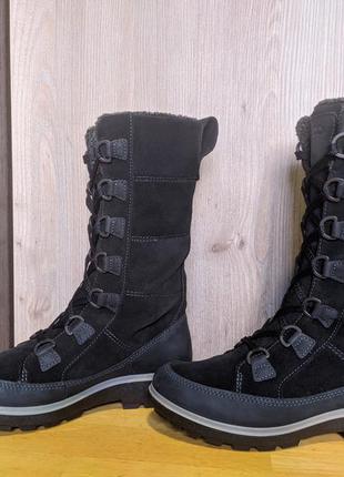 Ecco - кожаные зимние водостойкие ботинки4 фото