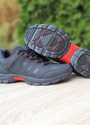 Зимние мужские кроссовки adidas terrex, черные/красные (адидас террекс, кроссівки зимові чоловічі)5 фото