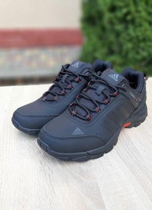 Зимние мужские кроссовки adidas terrex, черные/красные (адидас террекс, кроссівки зимові чоловічі)