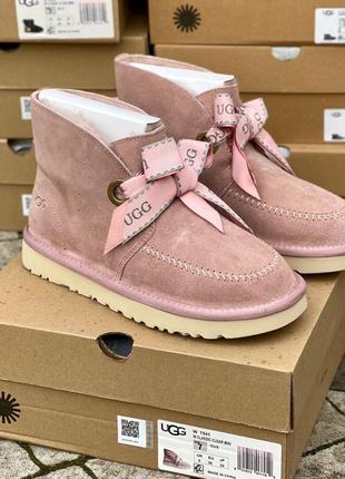 Зимние угги ugg front bow pink