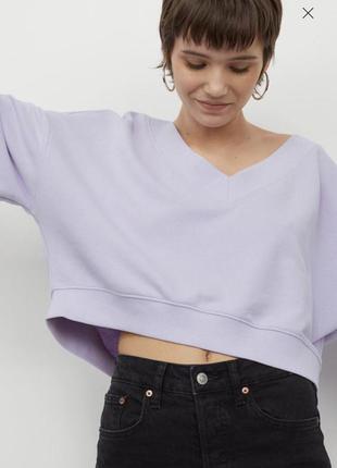 Кофта світшот h&m s лавандовий колір