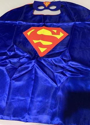 Костюм маскарадний супермен плащ та маска супергероя + подарунок4 фото