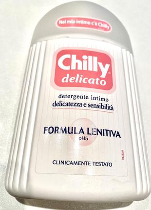 Гель для интимной гигиены деликатный chilly delicato formula lenitiva ph5, италия, в наличии5 фото