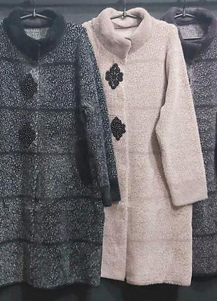 Шикарное пальто с шерстью альпаки турция 🇹🇷🇹🇷🇹🇷 воротник мех2 фото