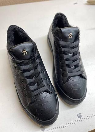 Кеди ❄️❄️❄️ єврозима шкіряні кеди шкіряні зимові теплі