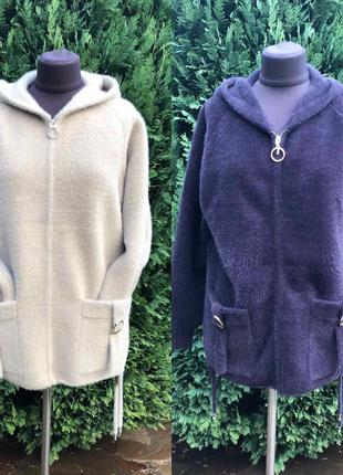 Шикарное пальто с шерстью альпаки турция 🇹🇷🇹🇷🇹🇷 с капюшоном1 фото