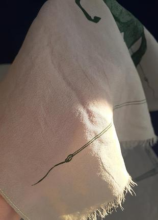 Polo silk шарф палантин з принтом коні гра поло ніжний оливковий вінтаж 100% натуральний шовк кінь кінь8 фото