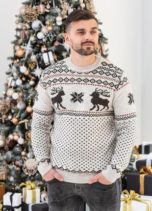 Светр новорічний вовняної, теплий светр чоловічий1 фото