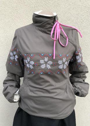 Куртка на хутрі,спортивна,анорак,кофта на хутрі з вишивкою,толстовка,світшот