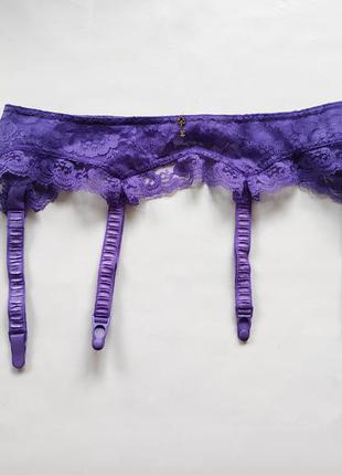 Пояс для чулок фиолетовый кружевной фирменный escora секси эротик2 фото