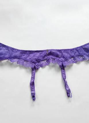 Пояс для чулок фиолетовый кружевной фирменный escora секси эротик10 фото