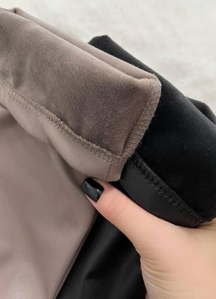 Утепленные кожаные штаны на меху, норма и батал4 фото