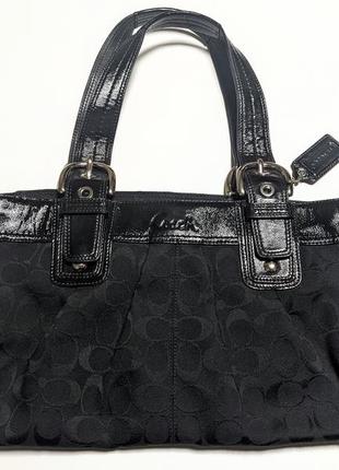 Coach canvas прочная сумка брендовая | канвас | кожа