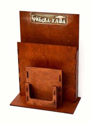 Деревянная подстака под меню - холдер барный органайзер дерев'яне менюхолдер лого