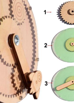 Заготовка для бизиборда планетарный механизм с шестеренками + оргстекло дерев'яні шестерінки для бізіборда6 фото