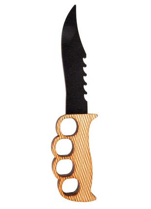 Чёрный нож - кастет деревянный из игры counter-strike cs go кс го черный нож из дерева дерев'яний ніж з дерева2 фото
