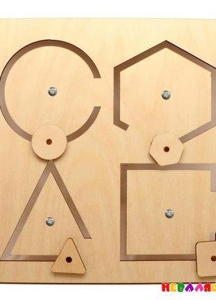 Заготівля для бизиборда дерев'яний лабіринт 4 геометричні фігури лабіринт для бізіборда