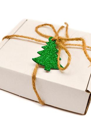 Набор блестящие снежинки 8 шт в картонной коробке елочные игрушки деревянное новогоднее украшение на елку2 фото