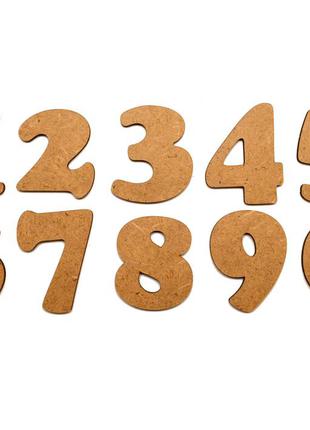 Деревянная заготовка для бизиборда цифры мдф (без подложки) набор цифр 0-9 дерев'яні цифри цифра2 фото