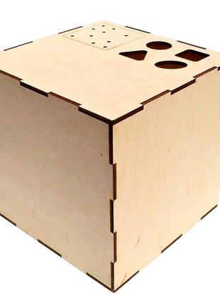 Заготовка основа для бизикуба бизикуб 24 см + базовая комплектация деталями для бізікуб куб бизи из фанеры8 фото