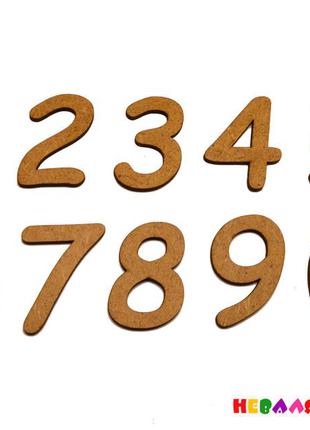 Деревянная заготовка для бизиборда цифры мдф (без подложки) набор цифр 0-9 дерев'яні цифри цифра