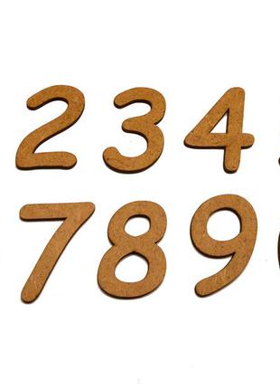 Дерев'яна заготовка для бизиборда цифри мдф (без підкладки) набір цифр 0-9 дерев'яна яні цифри цифра2 фото