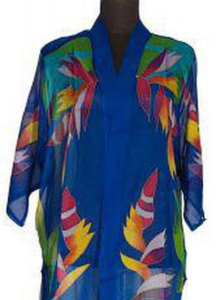 Кардиган полупрозрачный шелковый размер 52-58 (5787)