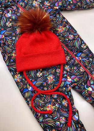 Зимняя шапка со съемным помпоном - 46 р.