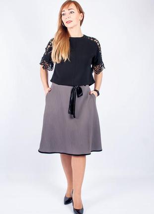 Женская юбка а-силуэта серого цвета размер 442 фото