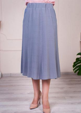Женская свободная юбка голубого цвета размер 52-62