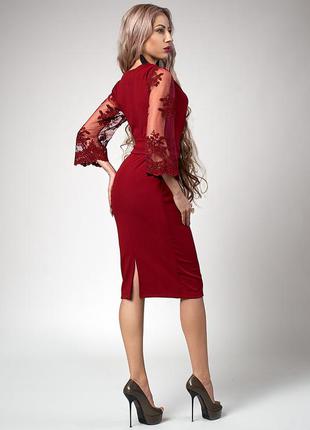 Бордовое платье для леди размер 52,542 фото
